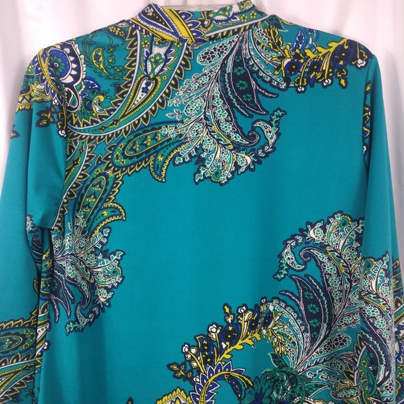 Melissa Paige turquoise multi color paisley tunic - Picture 7 of 8